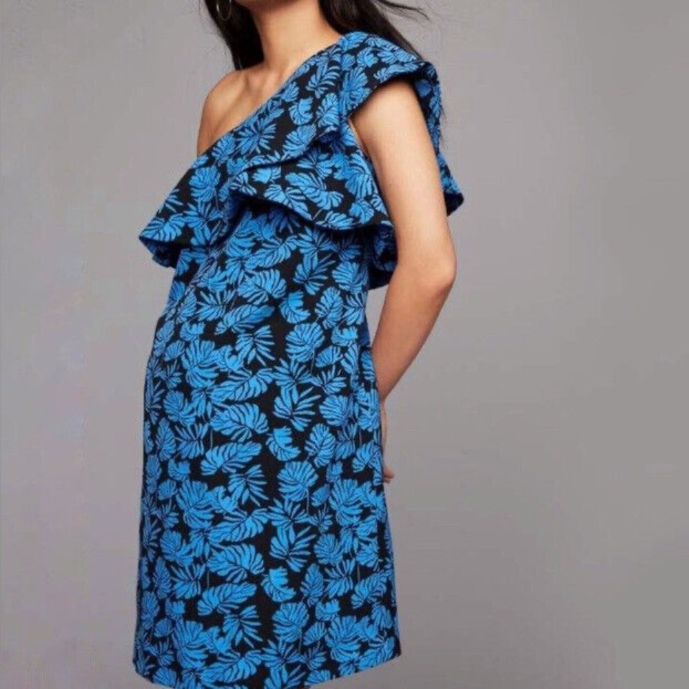 Maternity Dress NWT A Pea In The Pod One Shoulder Size Small Blue/Black